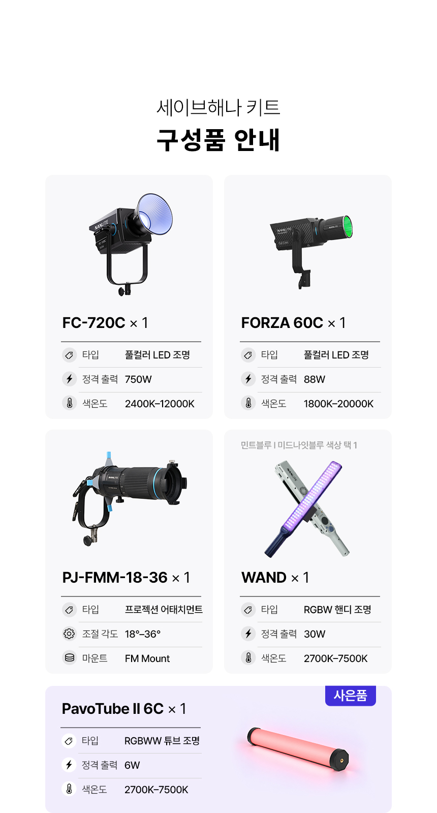 FC-720C FORZA 60C PJ-FMM-18-36 WAND PAVOTUBE II 6C